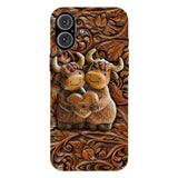 Cute Highland Cow Couple - Personalized Highland Cow Full Print Phone Case