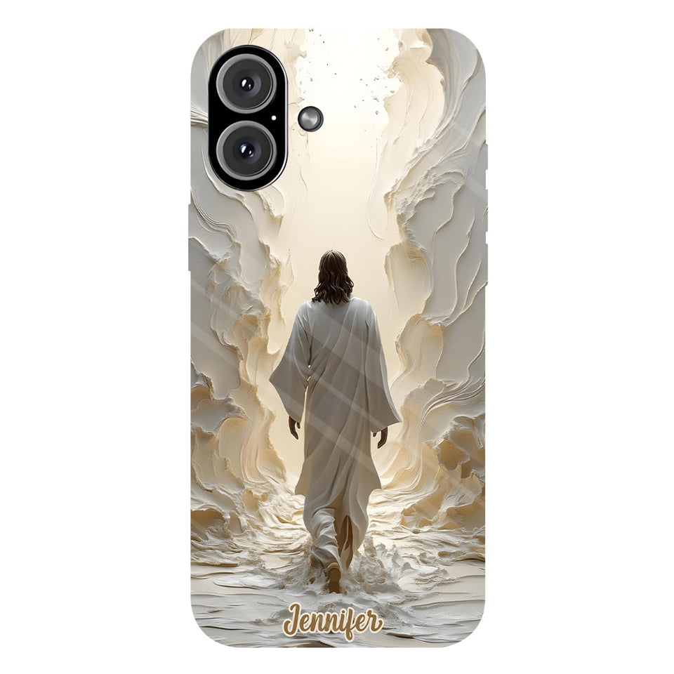 Marchez avec Dieu - Coque de téléphone personnalisée avec impression chrétienne intégrale