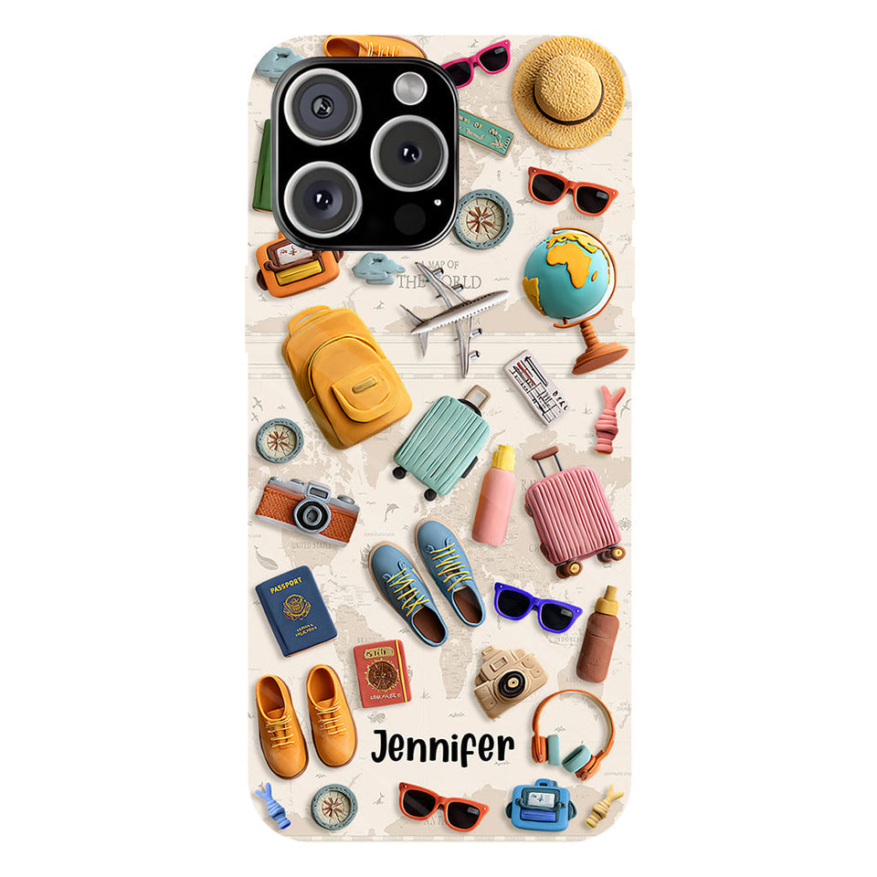 Just A Girl Who Loves Traveling - Personalized Travelling Full Print Phone Case