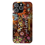 Peace And Love - Personalized Hippie Full Print Phone Case