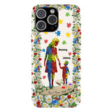 Tu ne marcheras jamais seul - Coque de téléphone personnalisée avec impression intégrale pour la sensibilisation à l'autisme