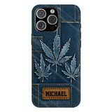 Distressed Denim Marijuanas - Personalized Weed Full Print Phone Case