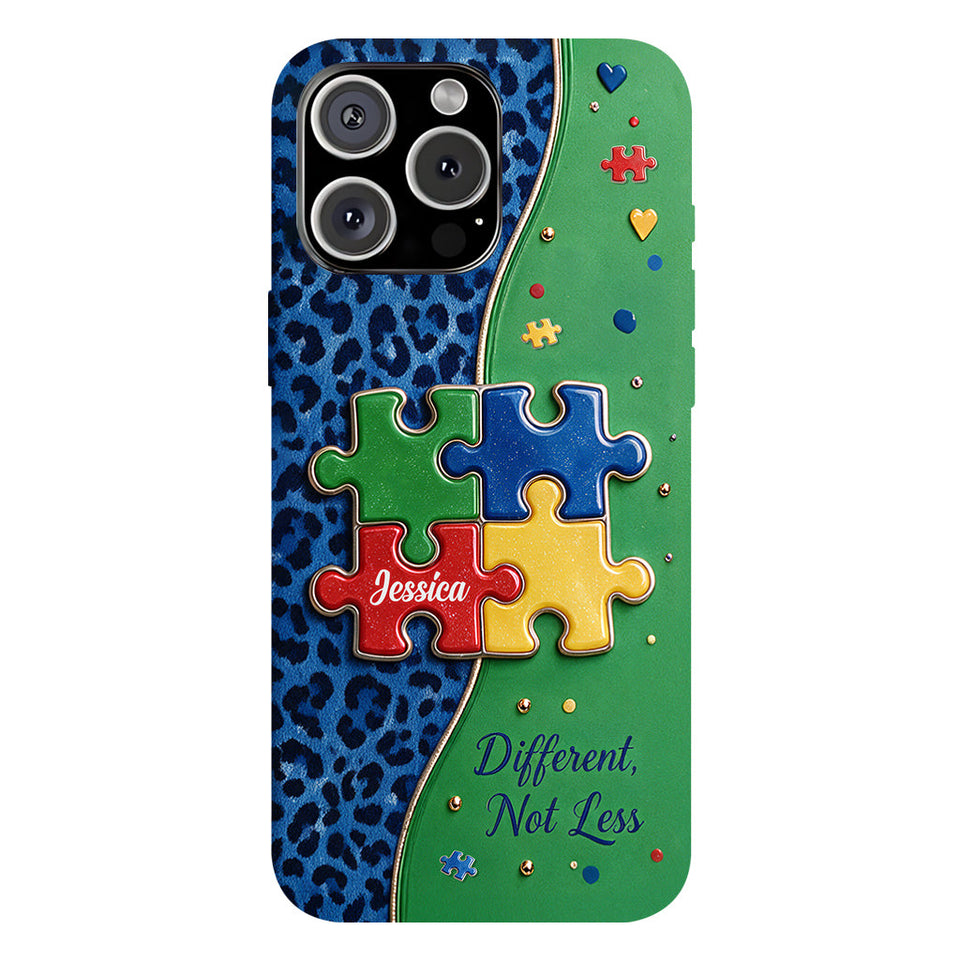Different Not Less - Personalized Autism Awareness Full Print Phone Case