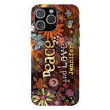Peace And Love - Personalized Hippie Full Print Phone Case