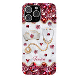 Nurse's Hat & Stethoscope - Personalized Nurse Full Print Phone Case