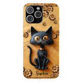 Cute Black Cat - Personalized Black Cat Full Print Phone Case