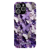 Purple Butterflies - Personalized Butterfly Full Print Phone Case