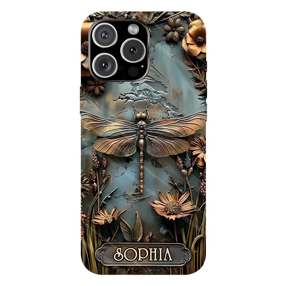 Beautiful Drafgonfly, Butterfly, Hummingbird - Personalized Gardening Full Print Phone Case