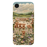 Cute Highland Cow Mama, Grandma - Personalized Mother Full Print Phone Case