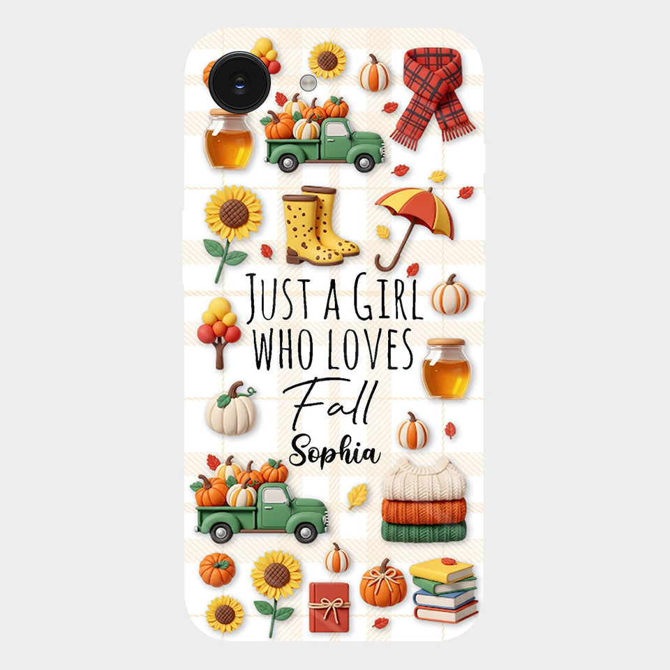 Just A Girl Who Loves Fall - Personalized Autumn Full Print Phone Case