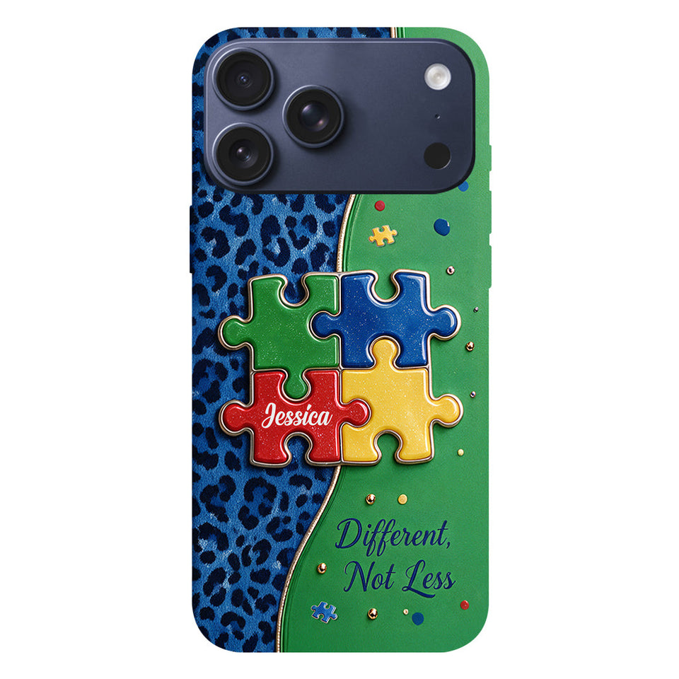 Different Not Less - Personalized Autism Awareness Full Print Phone Case